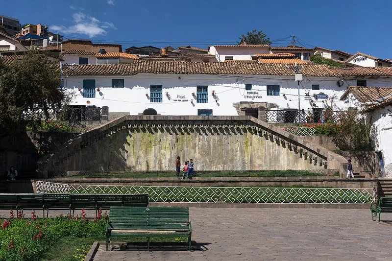 The Plaza de San Blas and its whitewashed adobe church in Cusco's artisan quarter