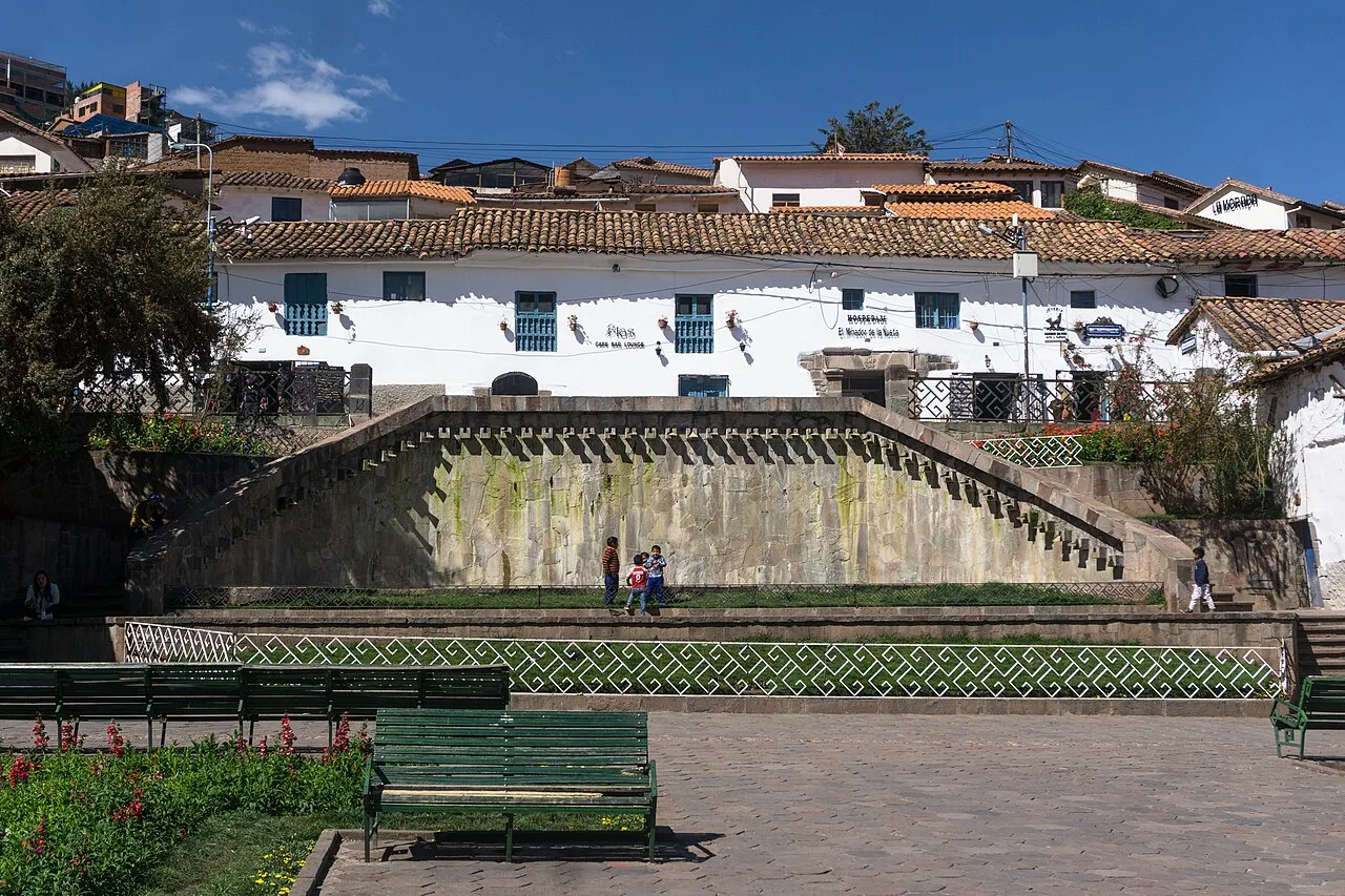 The Plaza de San Blas and its whitewashed adobe church in Cusco's artisan quarter