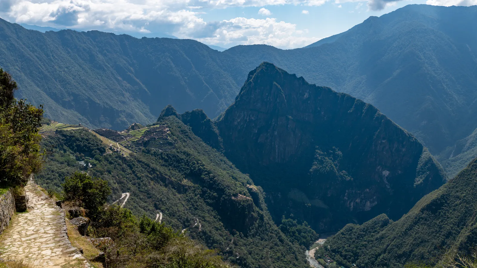 Machu Picchu seen from Intipunku, the Sun Gate, at the end of the Inca Trail